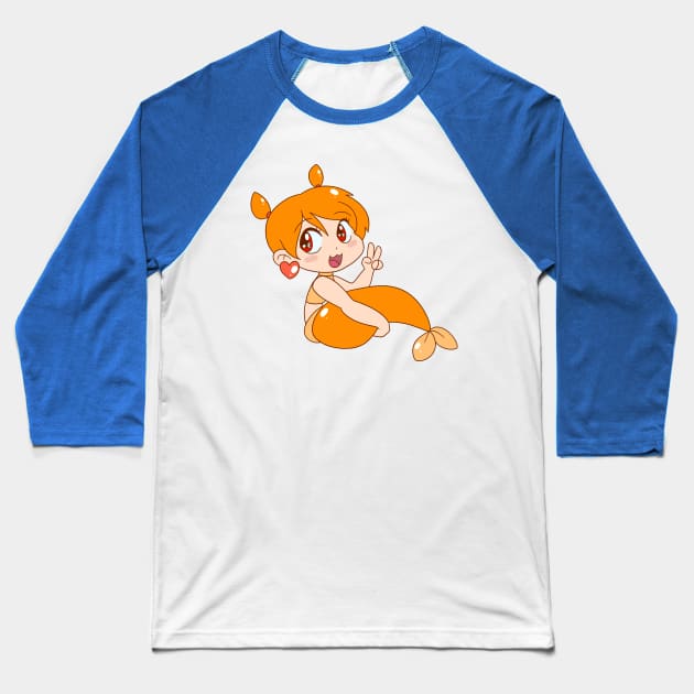 Cute Orange Mermaid Baseball T-Shirt by saradaboru